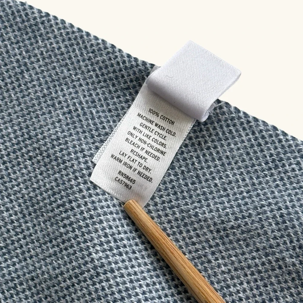 Nordstrom Whale Baby Blanket Blue‎ Gray Cotton Knit Nautical One Size 37.5x28.5